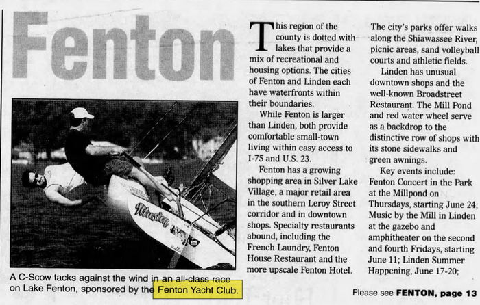 Bay Port Resort (Fenton Yacht Club) - Mar 21 1999 Article (newer photo)